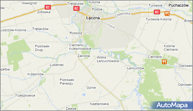 mapa Wólka Łańcuchowska, Wólka Łańcuchowska na mapie Targeo