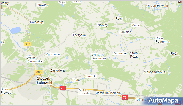mapa Wólka Różańska, Wólka Różańska na mapie Targeo