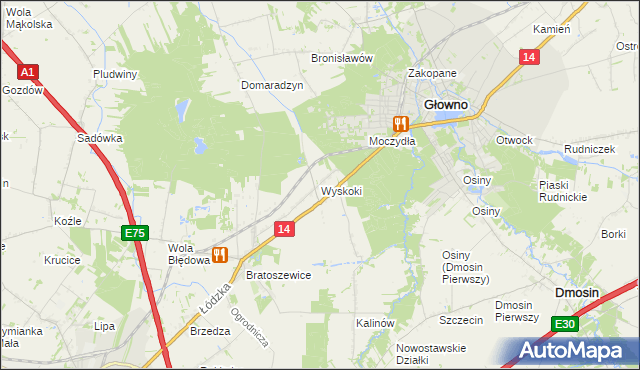 mapa Wyskoki, Wyskoki na mapie Targeo