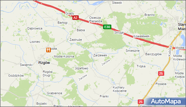 mapa Zarzewek, Zarzewek na mapie Targeo