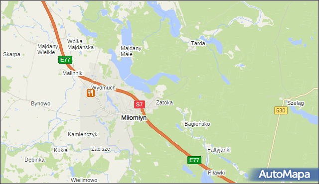 mapa Ziemaki gmina Miłomłyn, Ziemaki gmina Miłomłyn na mapie Targeo