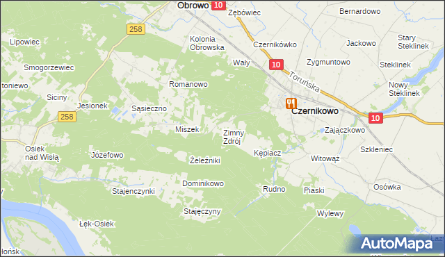 mapa Zimny Zdrój, Zimny Zdrój na mapie Targeo