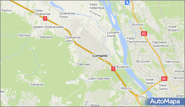 mapa Łomianki, Łomianki na mapie Targeo