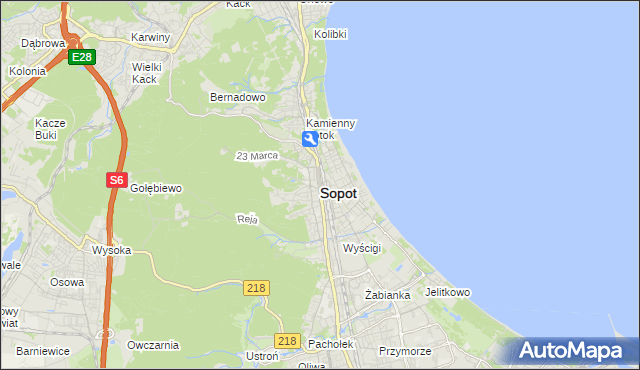 mapa Sopotu, Sopot na mapie Targeo