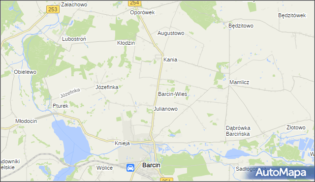mapa Barcin-Wieś, Barcin-Wieś na mapie Targeo