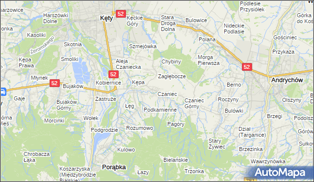 mapa Czaniec, Czaniec na mapie Targeo