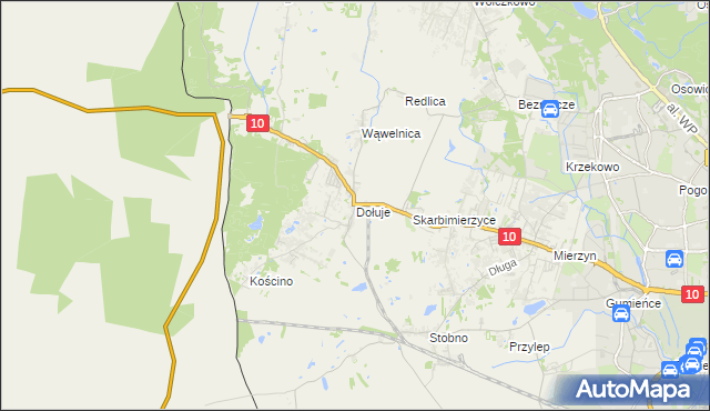 mapa Dołuje, Dołuje na mapie Targeo