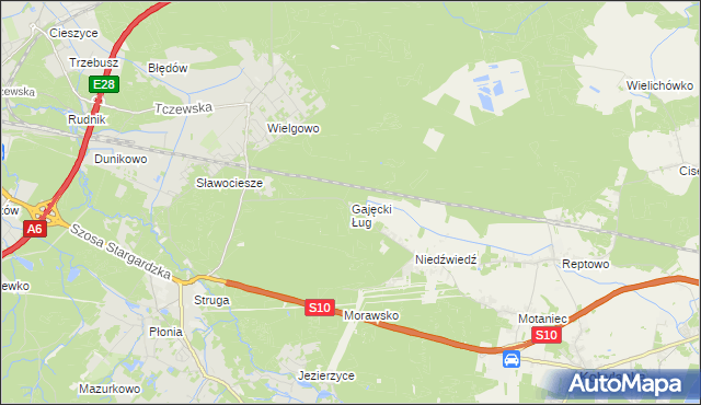 mapa Gajęcki Ług, Gajęcki Ług na mapie Targeo