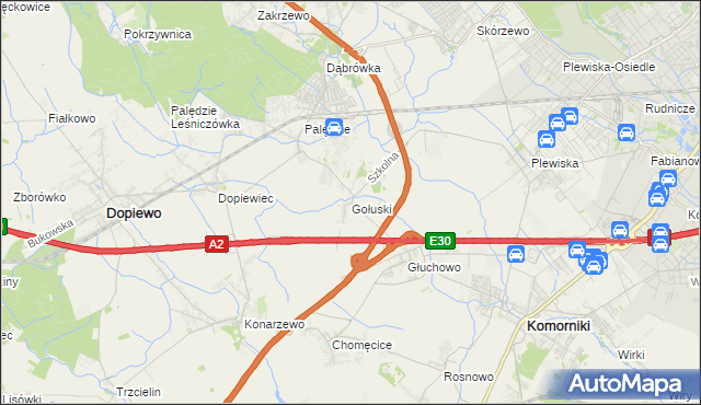 mapa Gołuski, Gołuski na mapie Targeo