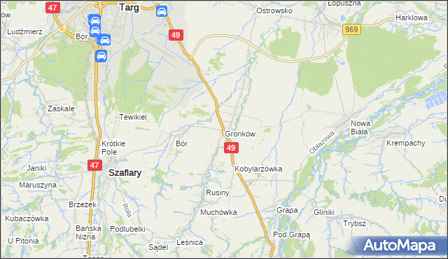 mapa Gronków, Gronków na mapie Targeo