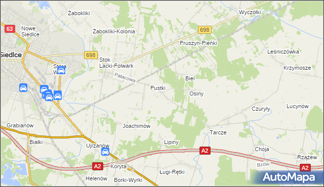 mapa Grubale, Grubale na mapie Targeo