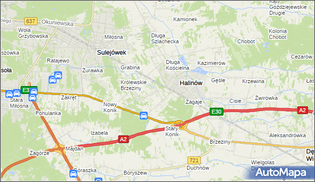 mapa Hipolitów gmina Halinów, Hipolitów gmina Halinów na mapie Targeo