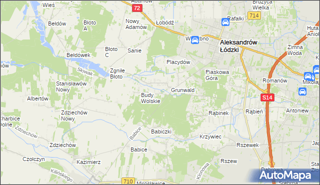 mapa Izabelin gmina Aleksandrów Łódzki, Izabelin gmina Aleksandrów Łódzki na mapie Targeo