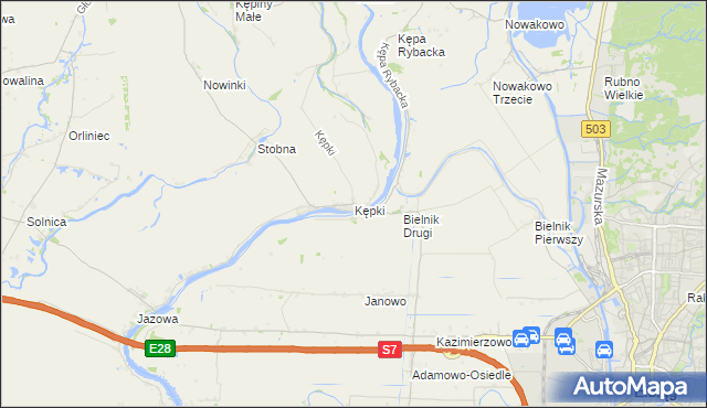 mapa Kępki gmina Nowy Dwór Gdański, Kępki gmina Nowy Dwór Gdański na mapie Targeo