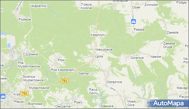 mapa Lgota gmina Trzebinia, Lgota gmina Trzebinia na mapie Targeo