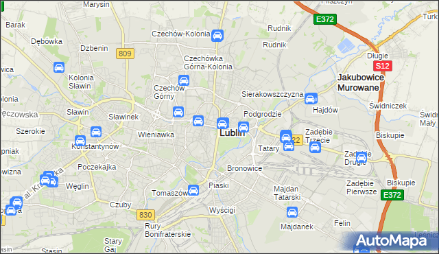 mapa Lublina, Lublin na mapie Targeo
