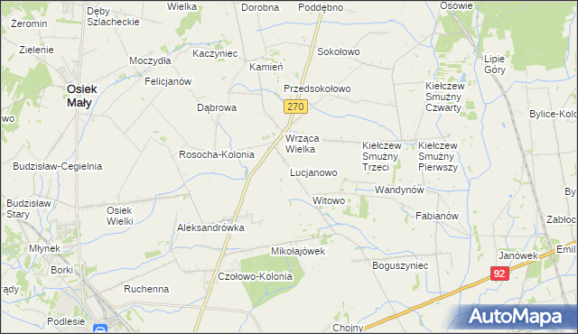 mapa Lucjanowo, Lucjanowo na mapie Targeo