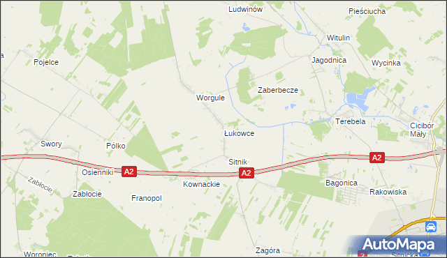 mapa Łukowce, Łukowce na mapie Targeo
