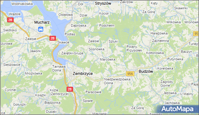 mapa Marcówka, Marcówka na mapie Targeo