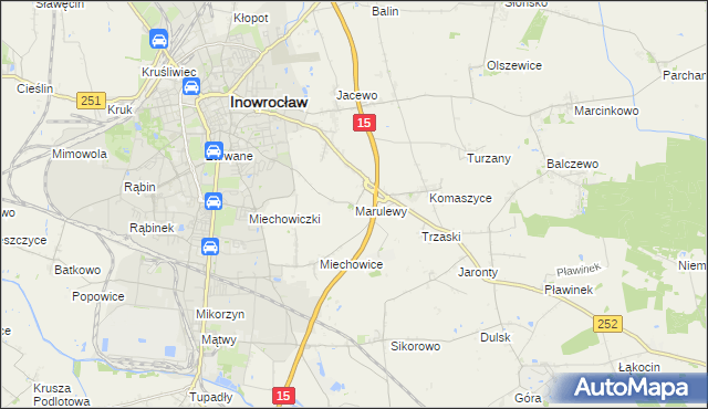 mapa Marulewy, Marulewy na mapie Targeo