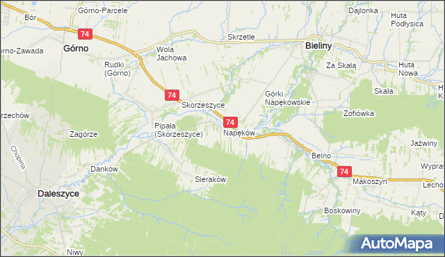 mapa Napęków, Napęków na mapie Targeo