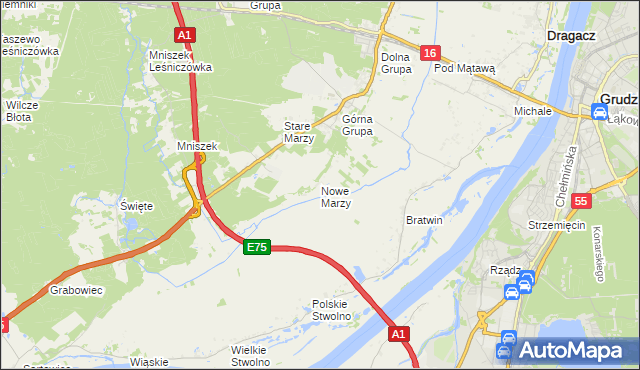 mapa Nowe Marzy, Nowe Marzy na mapie Targeo