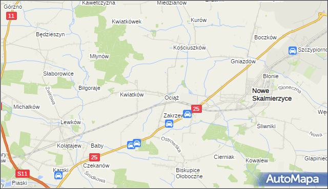 mapa Ociąż, Ociąż na mapie Targeo