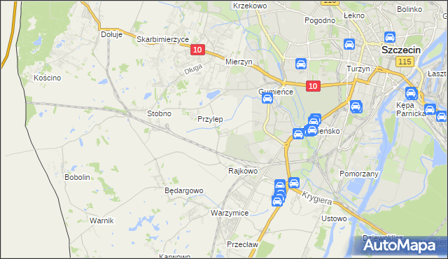 mapa Ostoja gmina Kołbaskowo, Ostoja gmina Kołbaskowo na mapie Targeo