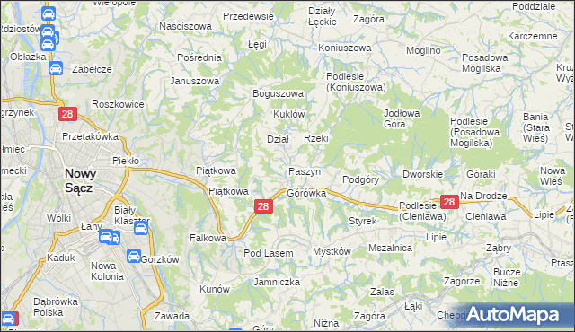 mapa Paszyn, Paszyn na mapie Targeo