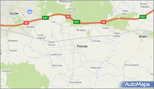 mapa Perzów, Perzów na mapie Targeo