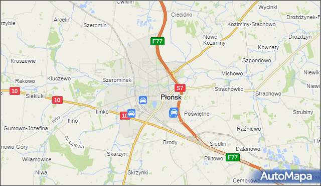 mapa Płońsk, Płońsk na mapie Targeo