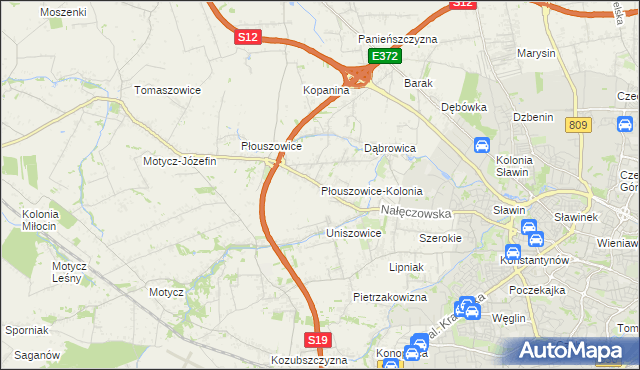 mapa Płouszowice-Kolonia, Płouszowice-Kolonia na mapie Targeo