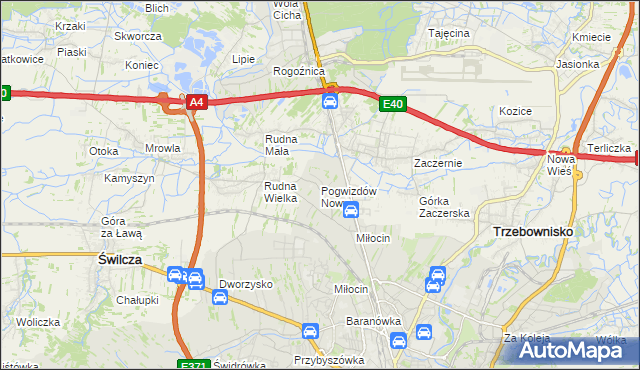 mapa Pogwizdów Nowy, Pogwizdów Nowy na mapie Targeo