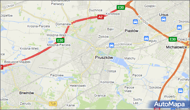 mapa Pruszków, Pruszków na mapie Targeo