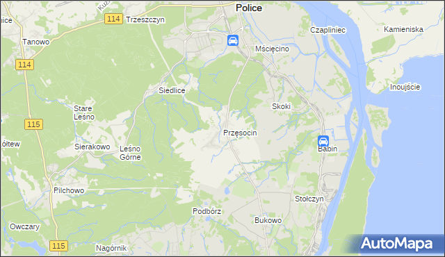 mapa Przęsocin, Przęsocin na mapie Targeo