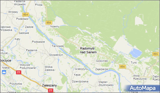 mapa Radomyśl nad Sanem, Radomyśl nad Sanem na mapie Targeo