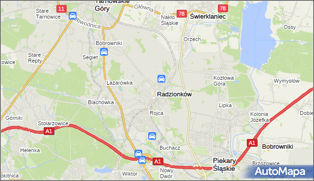 mapa Radzionków, Radzionków na mapie Targeo