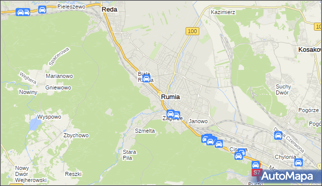 mapa Rumia, Rumia na mapie Targeo