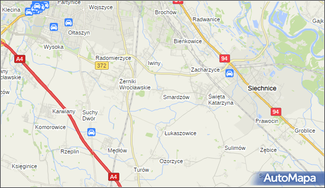 mapa Smardzów gmina Siechnice, Smardzów gmina Siechnice na mapie Targeo