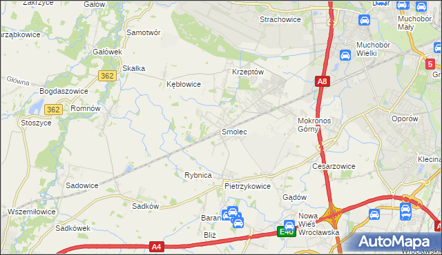 mapa Smolec, Smolec na mapie Targeo