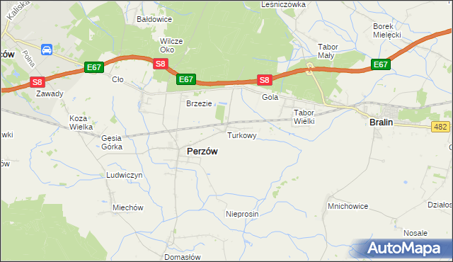 mapa Turkowy, Turkowy na mapie Targeo