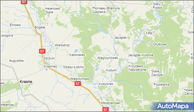 mapa Węgrzynówek, Węgrzynówek na mapie Targeo