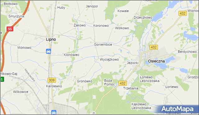 mapa Wyciążkowo, Wyciążkowo na mapie Targeo