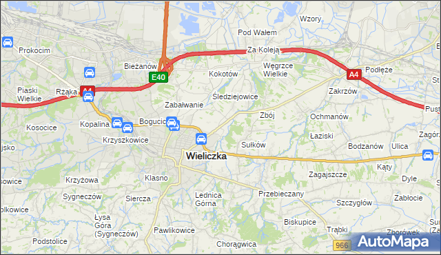 mapa Zabawa gmina Wieliczka, Zabawa gmina Wieliczka na mapie Targeo