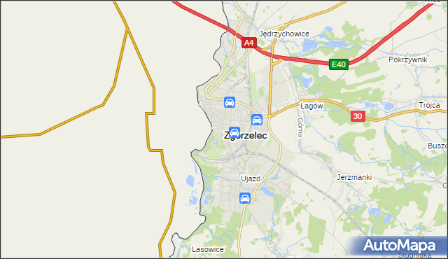 mapa Zgorzelec, Zgorzelec na mapie Targeo