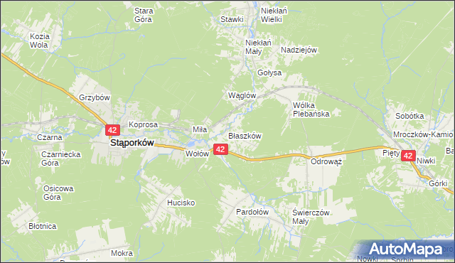 mapa Błaszków, Błaszków na mapie Targeo