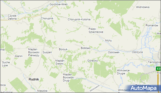 mapa Bobliwo, Bobliwo na mapie Targeo