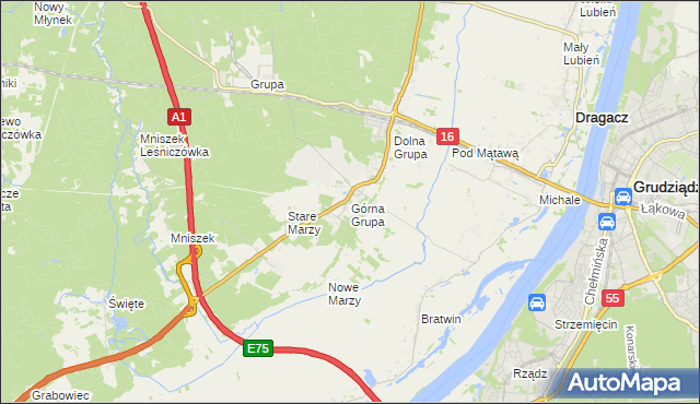 mapa Górna Grupa, Górna Grupa na mapie Targeo