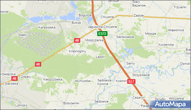 mapa Lasoń, Lasoń na mapie Targeo