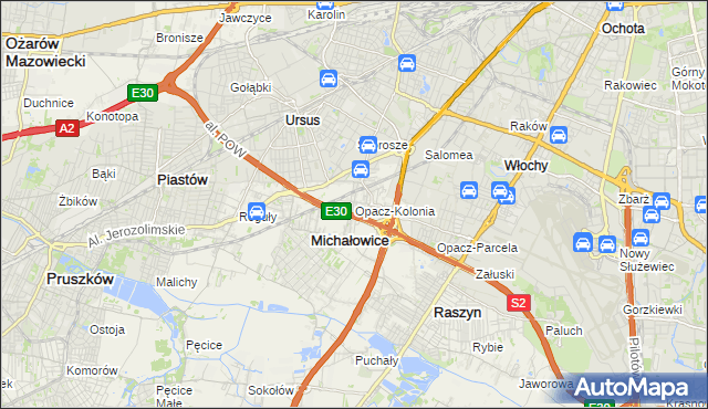 mapa Opacz-Kolonia, Opacz-Kolonia na mapie Targeo